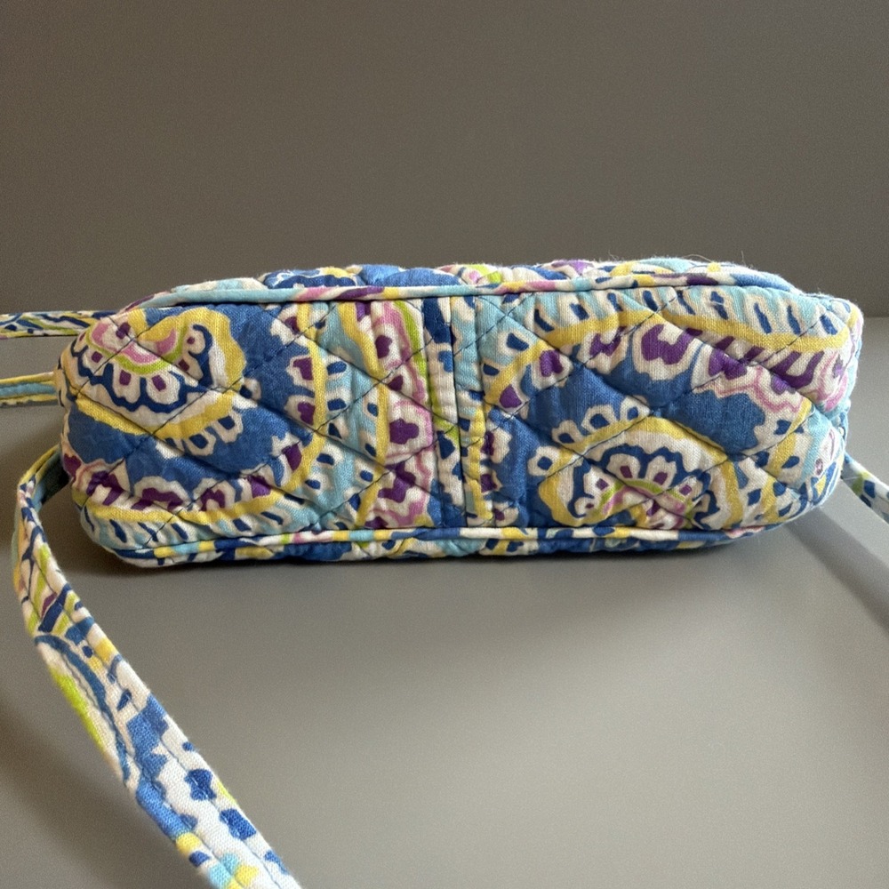 Vera Bradley Capri Blue Crossbody Shoulder Bag Purse Paisley Small Cotton - Picture 11 of 11